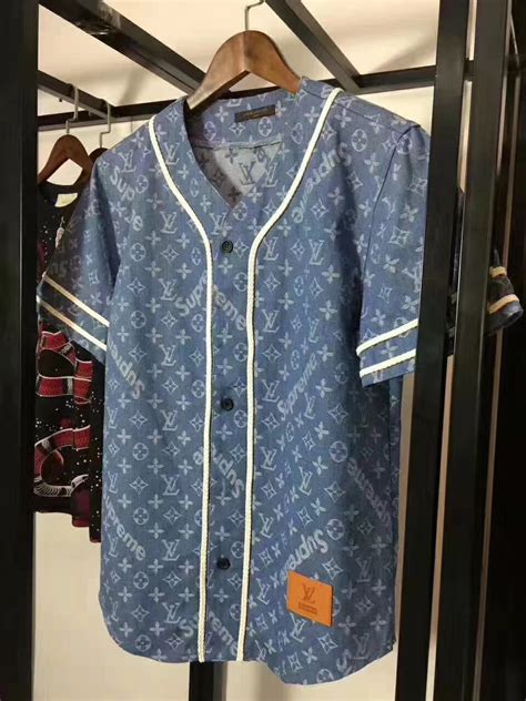 louis vuitton supreme baseball shirt replica|Louis Vuitton cock fighting shirt.